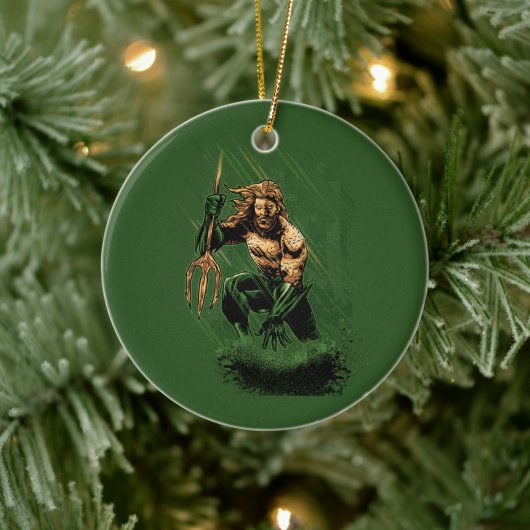 Ozean König Dreizack Krieger Dynamische Comic Kuns Keramik Ornament (Baum)