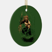 Ozean König Dreizack Krieger Dynamische Comic Kuns Keramik Ornament (Rechts)