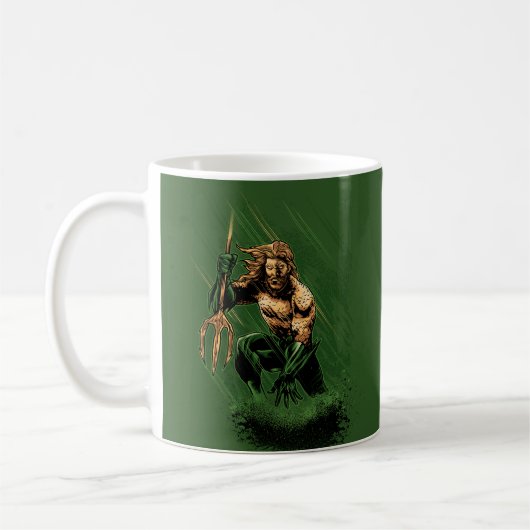 Ozean-König Trident Krieger Dynamische Comic-Kunst Kaffeetasse (Links)