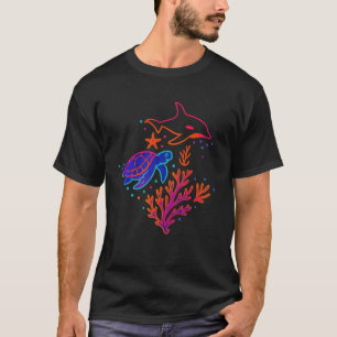 Ozean Korallen Taucher Aquatisch Wal Wildlife Tu T-Shirt