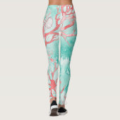 Ozean-Korallenriff-Muster Leggings (Rückseite)