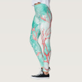 Ozean-Korallenriff-Muster Leggings (Links)