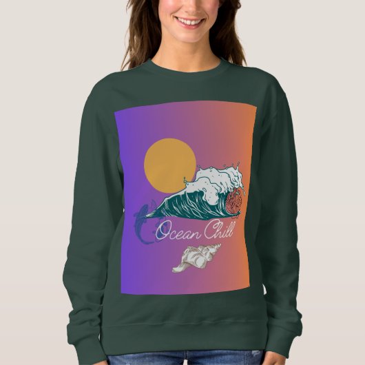 Ozean-Kühl-Design  Sweatshirt (Vorderseite)