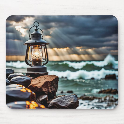 Ozean Lantern im Sturm Mousepad (Vorne)