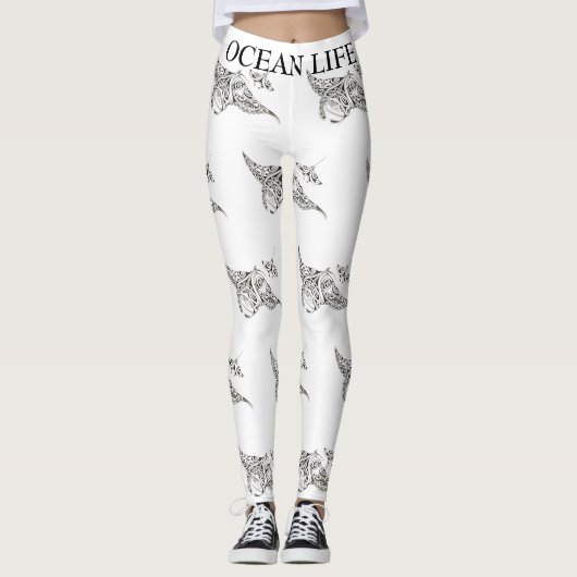 OZEAN-LEBEN-Mantarochen Leggings (Vorderseite)