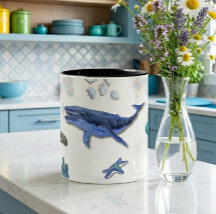 Ozean-Lebens-Wasserfarbe-Meeres-Tiere-Muster-Tasse