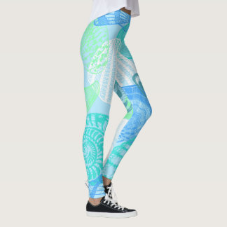Ozean-Lebenswelt Nahtlos-Muster-Leggings Leggings