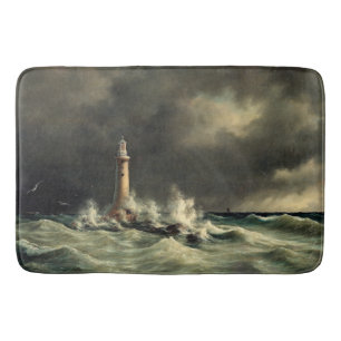 Ozean-Leuchtturm bewegt Felsen-Badematte Badematte