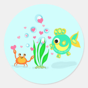 Ozean-Liebe-Strand-Aufkleber Runder Aufkleber