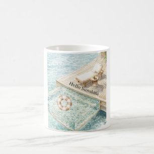 Ozean-Liegestuhl Sonnenschein Kaffeetasse