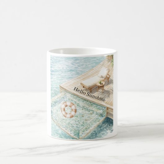 Ozean-Liegestuhl Sonnenschein Kaffeetasse (Mittel)