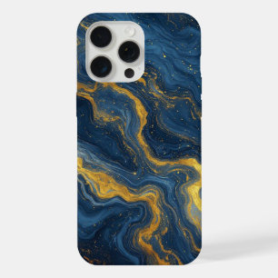 Ozean Luxe Marmor Flow ✨ Blau & Gold Abstract  iPhone 15 Pro Max Hülle