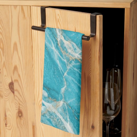Ozean Marmor Eleganter Minimalstil Geschirrtuch (Drittel gefaltet)
