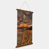 Ozean mit einem bewaldeten Steg Wandteppich Mit Holzrahmen (Gewinkelt)