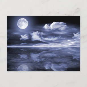 Ozean-Mond-Reflexion Postkarte