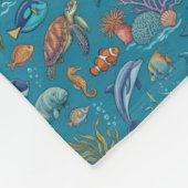 Ozean-Muster Fleecedecke (Ecke)