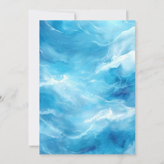 Ozean oder Meereswellen Küste Romantische Sonnige Einladung (Rückseite)