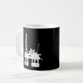 Ozean-Ölfeld-Bohrer-Bohrinsel Kaffeetasse (Vorderseite Links)
