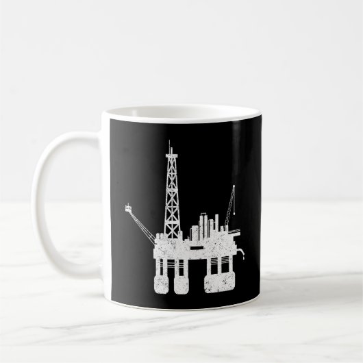 Ozean-Ölfeld-Bohrer-Bohrinsel Kaffeetasse (Links)