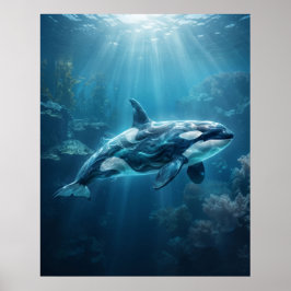 Ozean Orca Arktis Blau Tiefen Poster