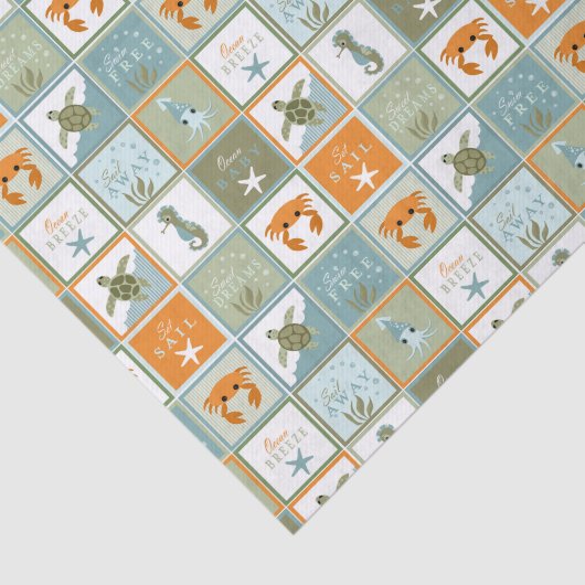 Ozean-Patchwork Seidenpapier (Ausschnitt)