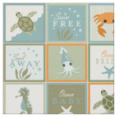 Ozean-Patchwork Stoff (Nahaufnahme)