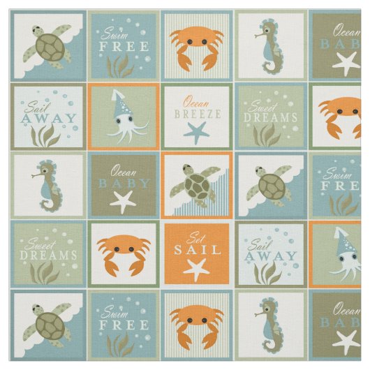 Ozean-Patchwork Stoff (Muster)