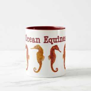 Ozean-Pferde Zweifarbige Tasse