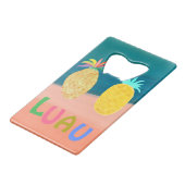 Ozean-Pineapple-Luau Geldbeutel Flaschenöffner (Vorderseite Schrägansicht)