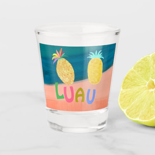 Ozean-Pineapple-Luau Schnapsglas (Vorderseite)