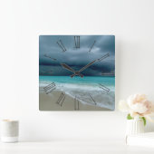 Ozean Quadratische Wanduhr (Zuhause)