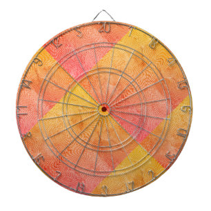 Ozean Rhythmen mit Grunge-Gradient Grün und Orange Dartscheibe