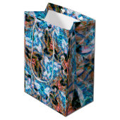 Ozean-Rose-Kaleidoskop Mittlere Geschenktüte (Vorderseite Schrägansicht)