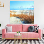 Ozean, Sand und Seegras in Nordmyrtle Beach Leinwanddruck (Insitu (Wohnzimmer))