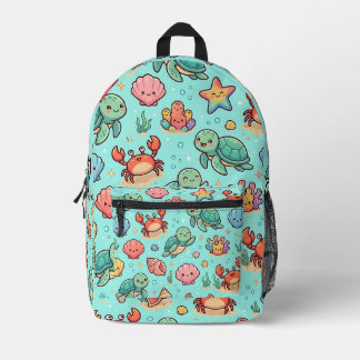 Ozean-Schildkröte-Krabbe-Seestern-Rucksack Bedruckter Rucksack