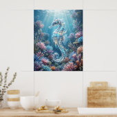 Ozean Seepferdchen Korallen Drift Poster (Küche)