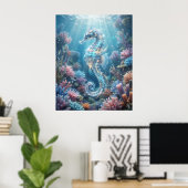 Ozean Seepferdchen Korallen Drift Poster (Heimbüro)