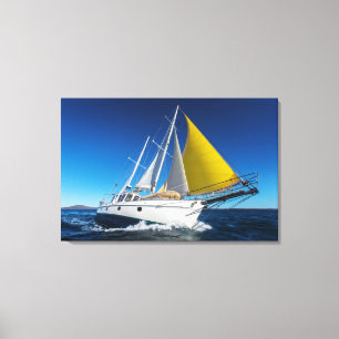Ozean-Segeln in einer Yacht Leinwanddruck