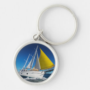 Ozean-Segeln in einer Yacht Schlüsselanhänger