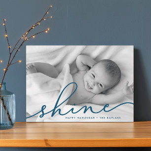 Ozean Shine Script Hanukkah Foto Feiertagskarte