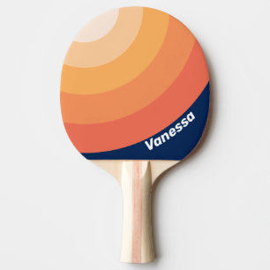 Ozean Sonne Herbst Kreis Streifen mit Namen Tischtennis Schläger