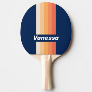 Ozean Sonne Herbst Pin Streifen mit Namen Tischtennis Schläger