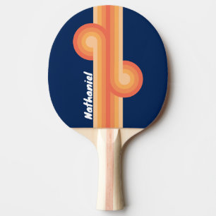 Ozean-Sonne-Herbst-Streifen-Loop mit Namen Tischtennis Schläger