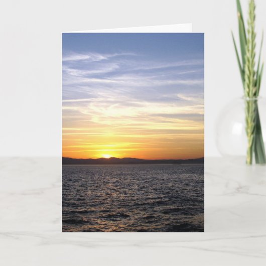 Ozean-Sonnenaufgang Ankündigung (Vorderseite)