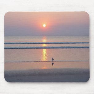 Ozean-Sonnenaufgang Mousepad Seemöwe-Daytona Beach