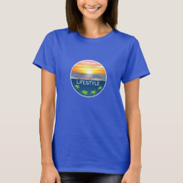 Ozean-Sonnenaufgang und Lebensstil der Meeresschil T-Shirt