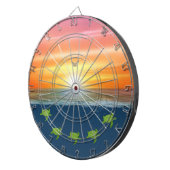 Ozean-Sonnenaufgang und Schildkröten Dartscheibe (Vorderseite rechts)