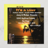 Ozean-Sonnenuntergang hawaiisches Luau Tiki Einladung (Vorne/Hinten)