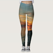 Ozean-Sonnenuntergang-Leggings