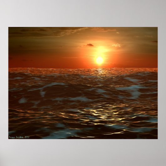 Ozean-Sonnenuntergang Poster (Vorne)